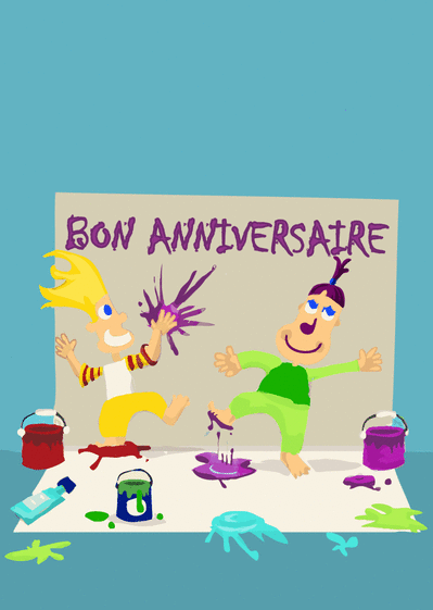 Carte Bon  Anniversaire   La Peinture Envoyer une Carte 